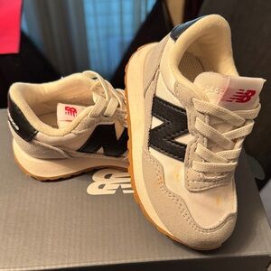 New Balance Kids' Cream and Black Sneakers